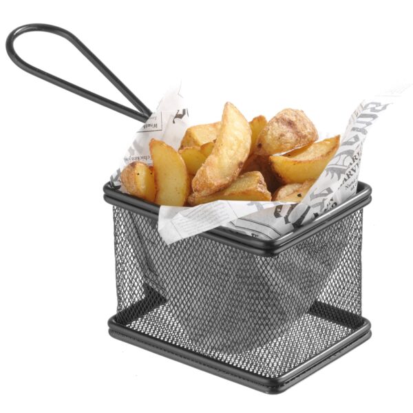 Koszyk do podawania smażonych przekąsek miniaturowy z uchwytem 100x80x75 mm - Hendi 425619 3 425619 3