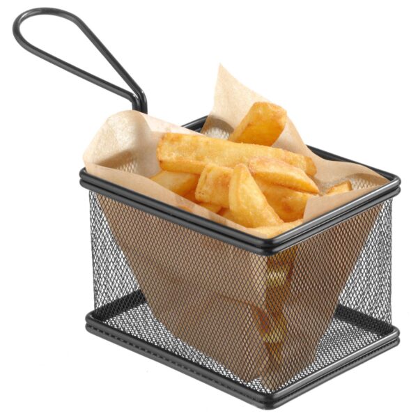 Koszyk do podawania smażonych przekąsek miniaturowy z uchwytem 125x100x85 mm - Hendi 425626 3 425626 3