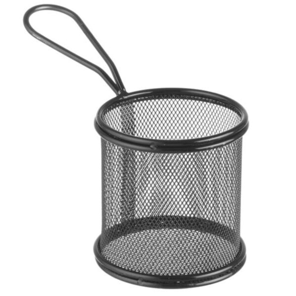 Koszyk do serwowania smażonych przekąsek frytek z uchwytem okrągły 90x90x90 mm - Hendi 425633 1 425633 1