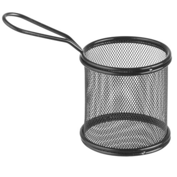 Koszyk do serwowania smażonych przekąsek frytek z uchwytem okrągły 90x90x90 mm - Hendi 425633 2 425633 2
