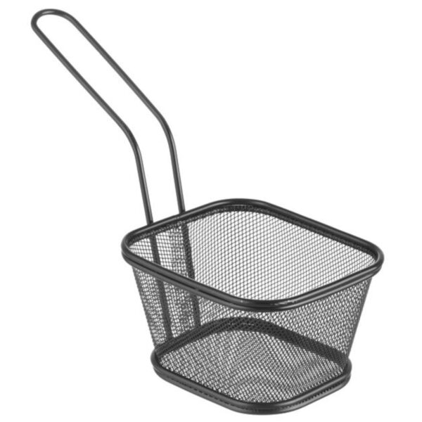 Koszyk do serwowania smażonych przekąsek frytek z uchwytem czarny 130x115x80 mm - Hendi 425695 1 425695 1