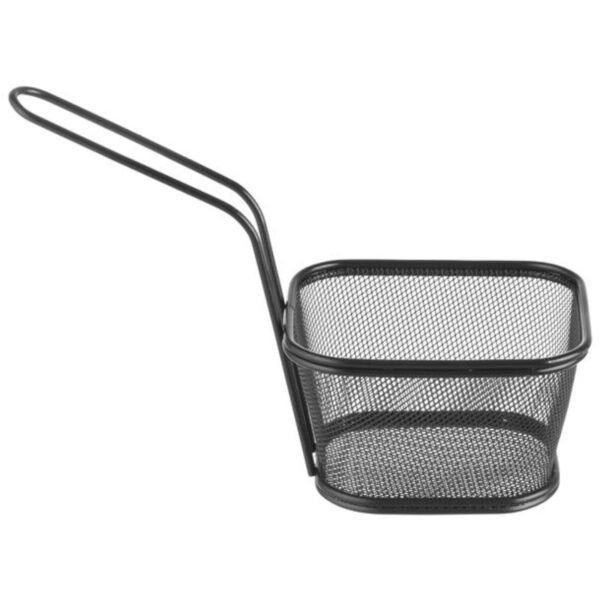 Koszyk do serwowania smażonych przekąsek frytek z uchwytem czarny 130x115x80 mm - Hendi 425695 3 425695 3