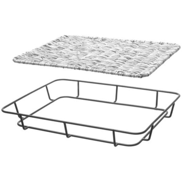 Kosz tacka na pieczywo z ramą ze stali nierdzewnej szary melanżowy 400x300x50 mm - Hendi 426524 2 426524 2