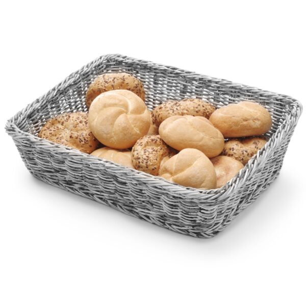 Kosz ekspozycyjny na pieczywo chleb skośny prostokątny szary 400x300x120 mm - Hendi 426661 2 426661 2