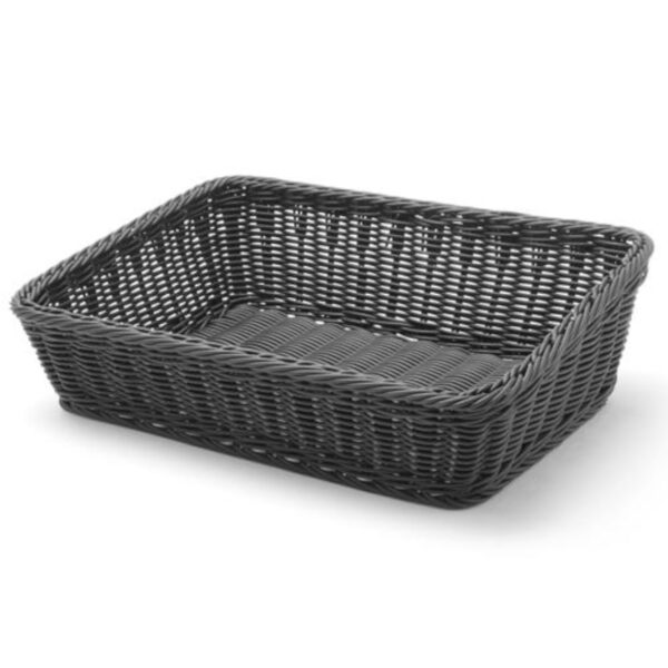 Kosz ekspozycyjny na pieczywo chleb skośny prostokątny czarny 400x300x120 mm - Hendi 426661 1 426678 1
