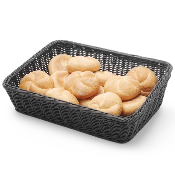 Kosz ekspozycyjny na pieczywo chleb skośny prostokątny czarny 400x300x120 mm - Hendi 426661 2 426678 2