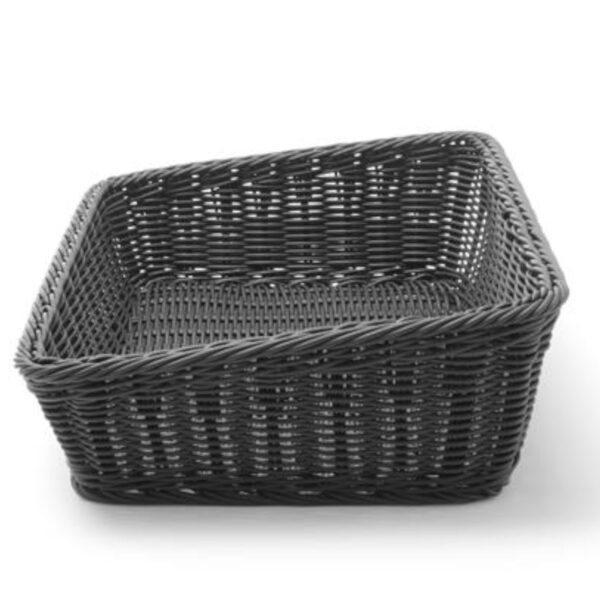 Kosz ekspozycyjny na pieczywo chleb skośny prostokątny czarny 400x300x120 mm - Hendi 426661 3 426678 3