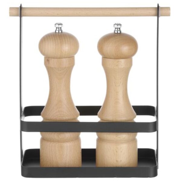Organizer koszyk stołowy na przyprawy z drewnianą rączką 23x10x24 cm - Hendi 427040 2 427040 2