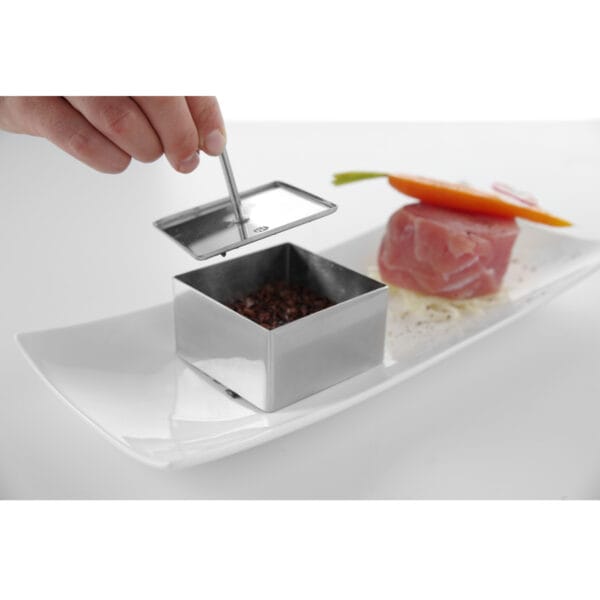 Forma kucharska cukiernicza kwadratowa do ciast potraw 65x65x(H)45mm Hendi 512166 1 512234 2