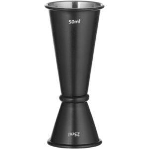 Miara barmańska dwustronna z pierścieniem 25 ml 50 ml - czarna 2 Miara barmańska dwustronna z pierścieniem 25 ml 50 ml - czarna - obrazek 1