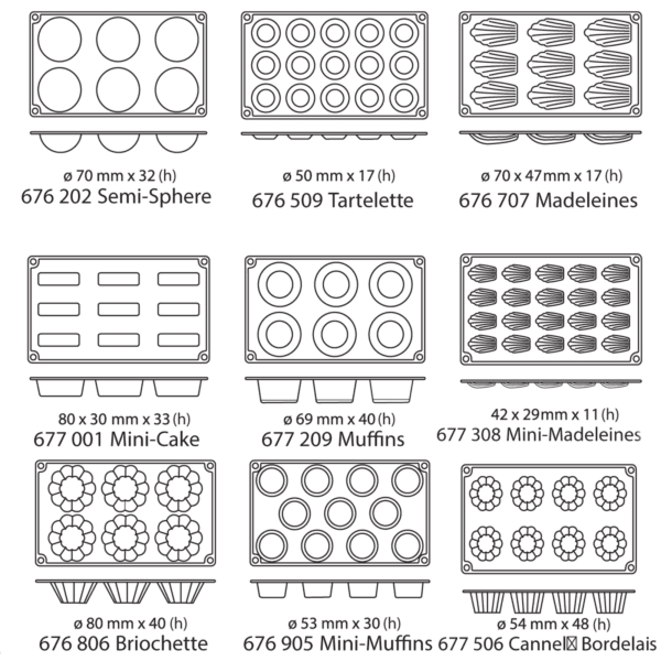 Foremki silikonowe nieprzywierające do pieczenia do 260C MUFFINS 176x300mm GN1/3 - Hendi 677209 2 676202 2