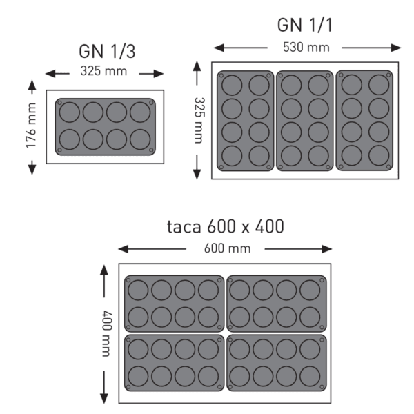 Foremki silikonowe nieprzywierające do pieczenia do 260C MUFFINS 176x300mm GN1/3 - Hendi 677209 1 676202 3