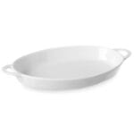 784006 polmisek dekoracyjny owalny z uchwytami 165x105x30mm biala porcelana hendi 784006