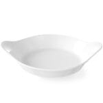 785904 polmisek do zapiekania okragly z uchwytami 185x152mm biala porcelana hendi 785904