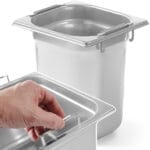 803707 pojemnik gn z chowanymi uchwytami stal nierdzewna 176x162mm wys 200mm sklep cena tanio