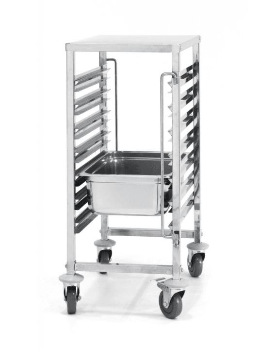 Wózek do transportu pojemników 7 x GN 1/1 z blatem roboczym - Hendi 810668 1 810668 1