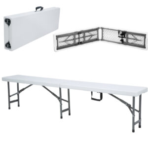 Ławka cateringowa składana biała 1830 x 300 x 430 mm - Hendi 811191 4 Ławka cateringowa składana biała 1830 x 300 x 430 mm - Hendi 811191 - obrazek 1