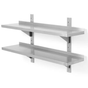 Półka wisząca przestawna z dwiema konsolami nierdzewna podwójna 100x40 cm - Hendi 816592 1 Półka wisząca przestawna z dwiema konsolami nierdzewna podwójna 100x40 cm - Hendi 816592 - obrazek 1