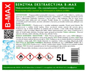 Benzyna ekstrakcyjna bezwonna B-MAX 5L 3 Benzyna ekstrakcyjna bezwonna B-MAX 5L - obrazek 2