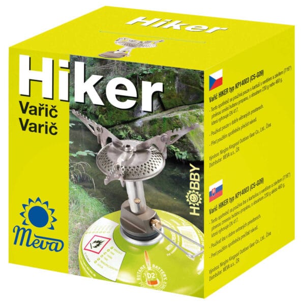 Najlżejsza kuchenka turystyczna na kartusze gazowe (zawór lub gwint) HIKER 70gram 2.4kW 3 kp14003 2