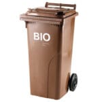 pojemnik kubel na bio odpady i smieci spozywcze atesty europlast austria brazowy 120 naklejka