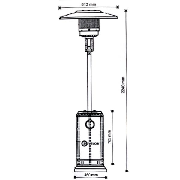 Lampa grzewcza gazowa parasol grzewczy ETNA NIERDZEWNA na gaz PB LPG 4 tz02002 3