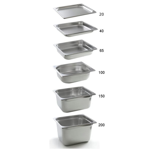 Pojemnik GN 2/3 stalowy Kitchen Line wys. 150 mm - Hendi 806241 3 wysokosc pojemnikow gn kitchen line